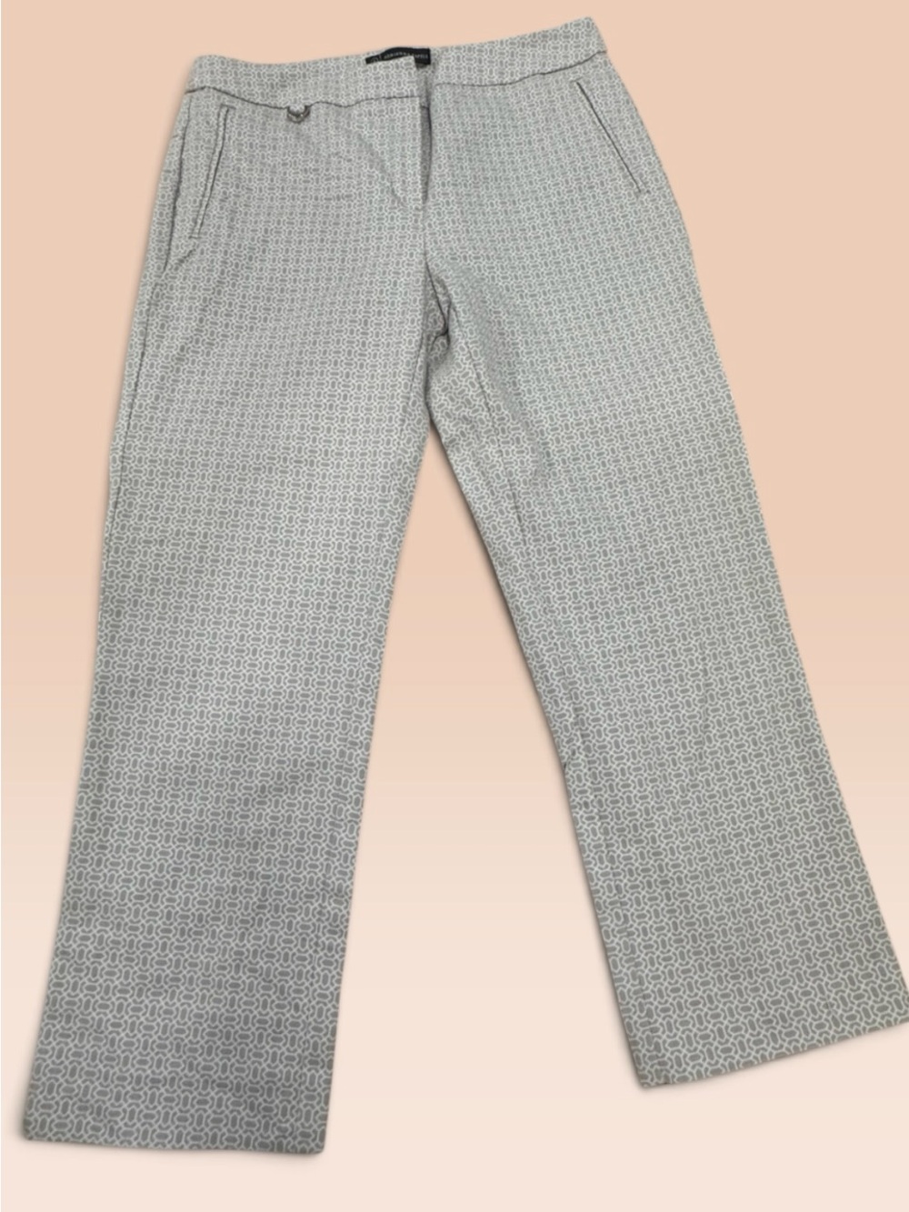 Adrianna Papell Tailored Geometric Print Cropped Workwear Pants Women’s 6 NWOT